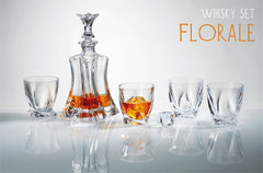 FLORALE WHISKY SET (1 KARAF + 6 GLAZEN)