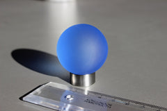 Mat glazen blauwe handvat - diameter - 40 mm.