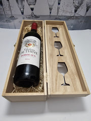 Modern wijnset - wijnkist met 0,7 l fles - Château de Thève 2022
