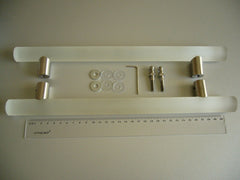 Mat glazen tweezijdige handvatten van 300 mm.