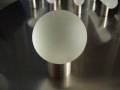 Mat glazen ronde handvat - diameter - 40 mm.