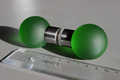 Mat glazen tweezijdige ronde handvatten met een groene kleur