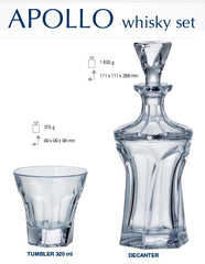 APOLLO WHISKY SET (1 KARAF + 6 GLAZEN)