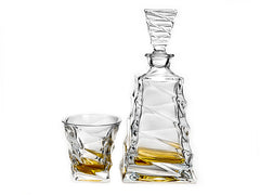 CASABLANCA WHISKY EN COGNAC SET (1 KARAF + 6 GLAZEN)