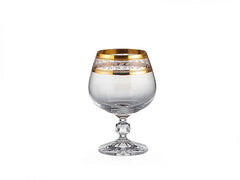STERNA Cognacglazen met gouden bladeren 250 ml.