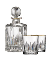 PRISMA LINE GOUD HANDGESLEPEN WHISKY SET (1 KARAF +2 GLAZEN)