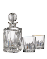 PRISMA LINE GOUD HANDGESLEPEN WHISKY SET (1 KARAF +2 GLAZEN)