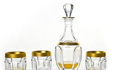 SAFARI GOUD WHISKY SET (1 KARAF + 6 GLAZEN)