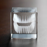 Glazen Kubus Gegraveerd 3D-Kaak-80 mm