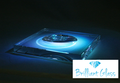 Glazen voet voor kogel, 110x110x20 mm