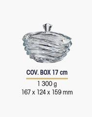 Wave Bonbonnière - Kristal - 17 cm./met deksel/