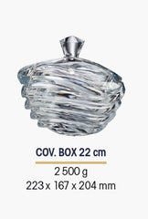 Wave Bonbonnière - Kristal - 22 Cm./met deksel/