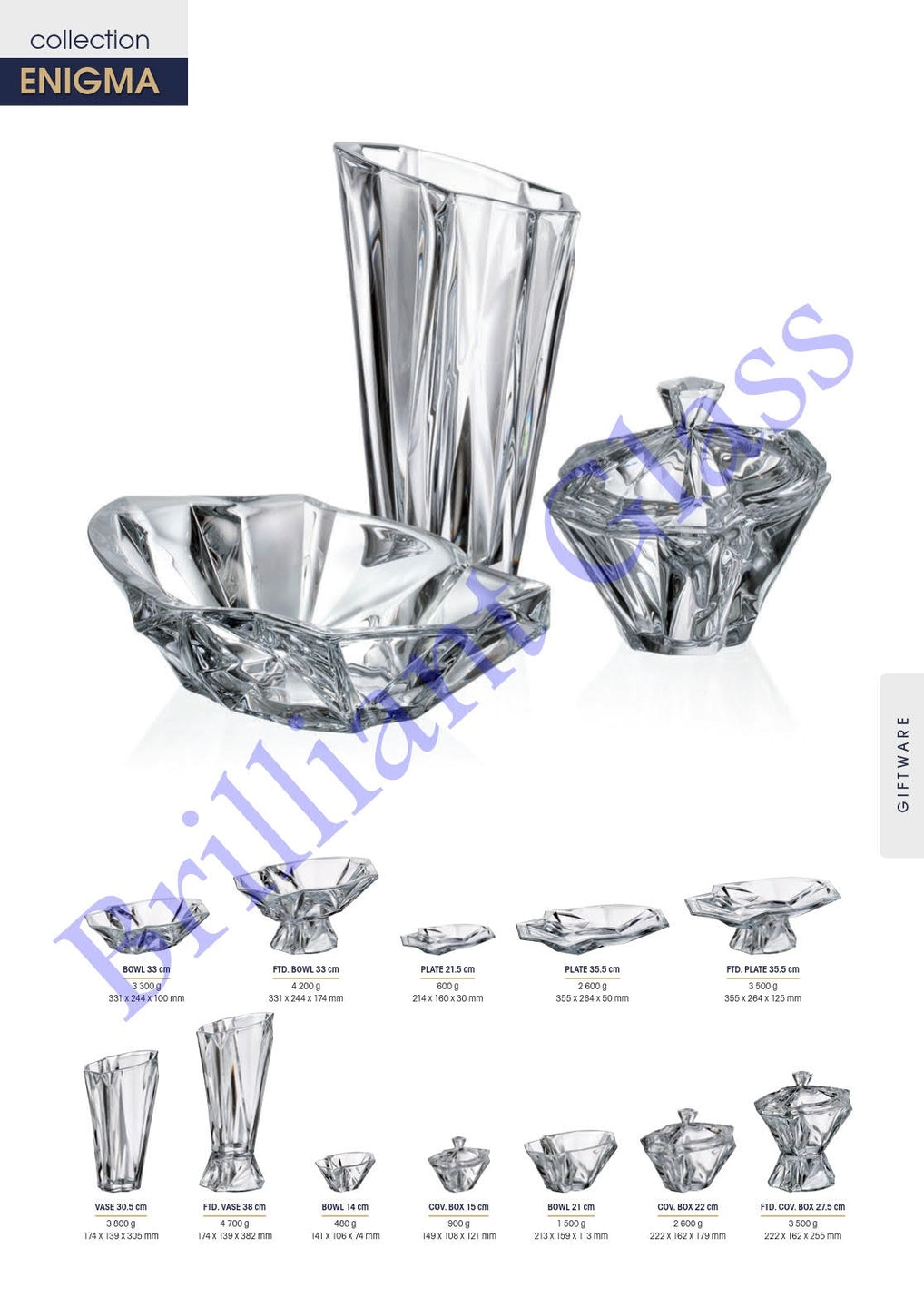Enigma Schaal - Kristal - 33 cm /footed/
