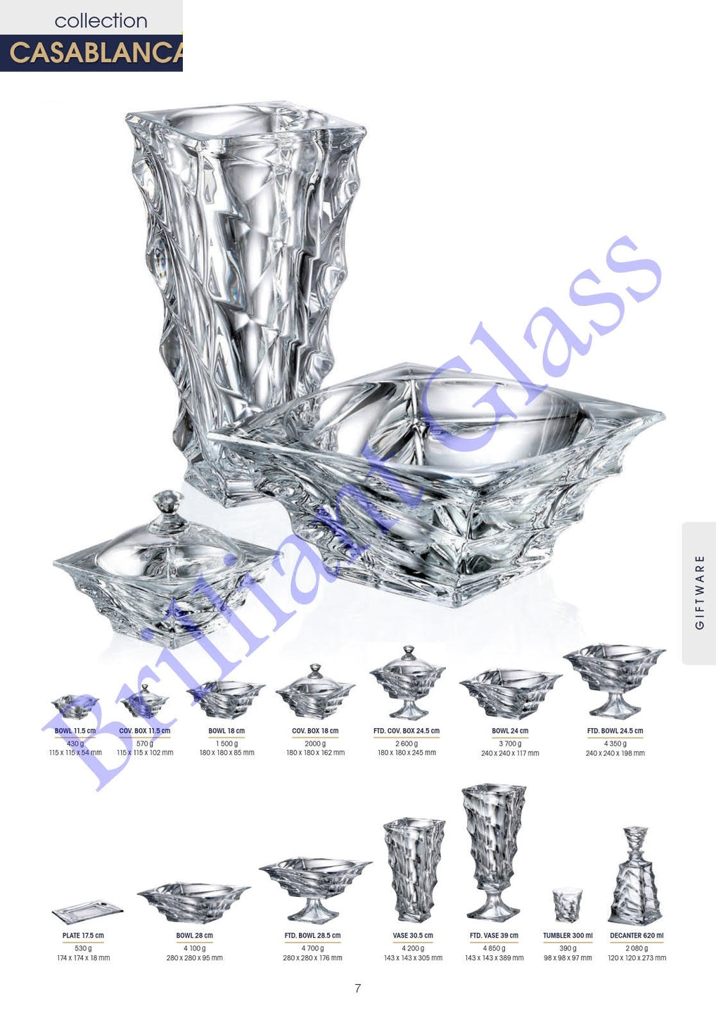 Casablanca Bonbonnière - Kristal -11,5 cm./met deksel/