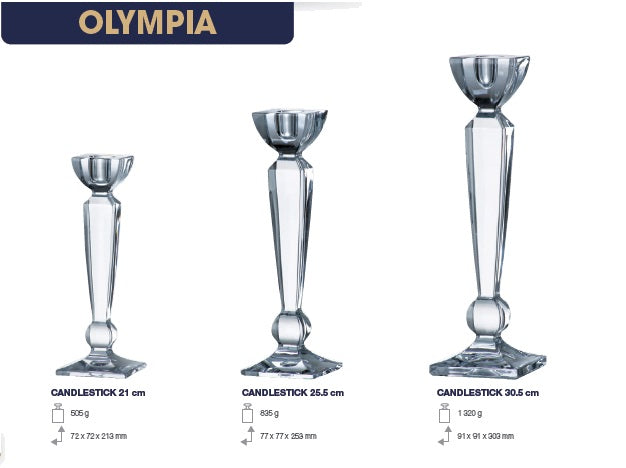 Olympia Kandelaar - Kristal- 18 cm.