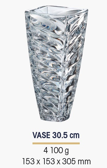 Facet Vaas - Kristal- 30,5 cm.