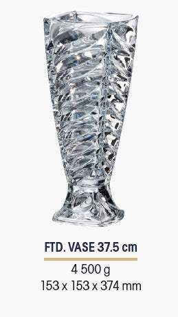 Facet Vaas - Kristal- 37,5 cm./Footed/