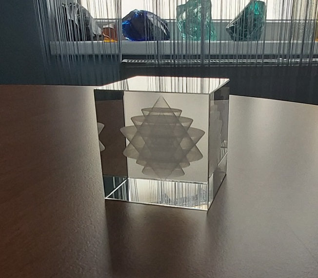 3D Sri Yantra in kubus 50 mm