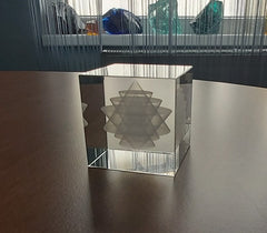 3D Sri Yantra in kubus 80 mm