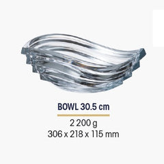 Wave Schaal - Kristal - 30,5 Cm.